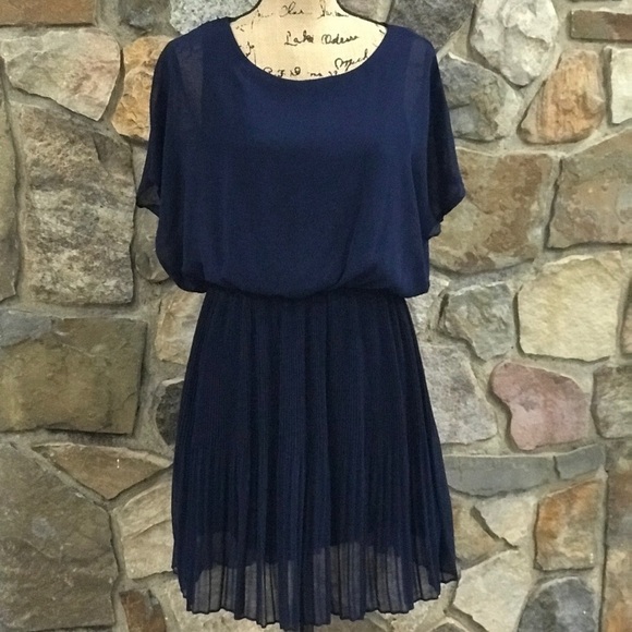 Lush Dresses & Skirts - Lush blue pleated dress size M